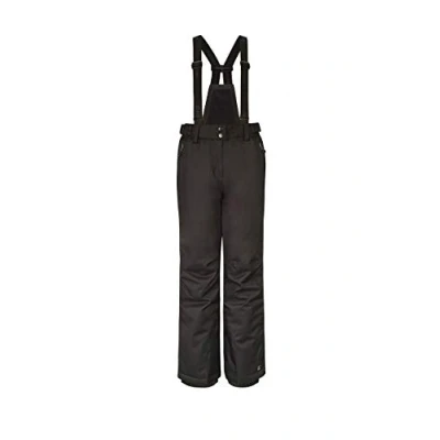 Immagine di Killtec Vitalya Jr, Pantaloni da Sci Funzionali con Pettorina, Protezione Bordi e ghetta antineve, Colonna d&#039;Acqua 10.000 mm Bambina, Nero, 128 (XS)