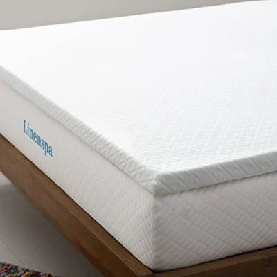 Immagine di Linenspa Topper Piazze francese, alto 5 cm Correttore materasso in Memory Foam con Gel e fodera lavabile cerniera Oeko Tex 140 x 190