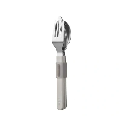 Immagine di Mepal Set di Posate 3 Pezzi Silueta Lavabile in lavastoviglie Servizio da tavola Coltello, forchetta e Cucchiaio compreso Il Supporto Nordic White