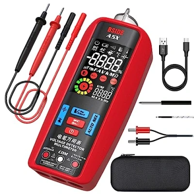 Immagine di BSIDE A5X Multimetro Digitale Intelligente Tester Automatico di Corrente LCD a Colori VFC Ricaricabile con Sonda Temperatura Rilevatore Tensione per Autofficina Automotive