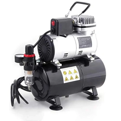 Immagine di TIMBERTECH Compressore aerografo aggiornato con ventola di raffreddamento/serbatoio dell&#039;aria/avvio automatico per bellezza, tatuaggio hobby, unghie e così via