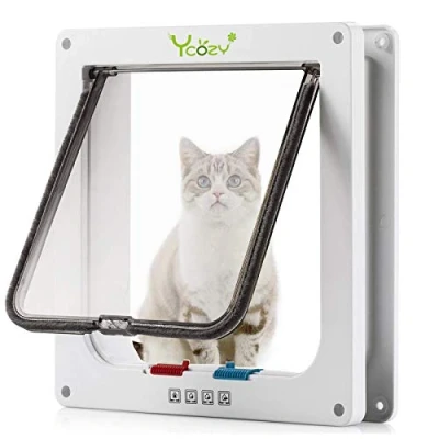 Immagine di Ycozy Gattaiola per Gatti Porta e Cani Basculante animali domestici resistente alle intemperie con chiusura a 4 vie &amp;