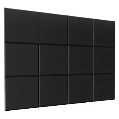 Immagine di Pannelli Fonoassorbenti Soundsbay 12 pezzi 35x30x1 cm Insonorizzanti Con nastro biadesivo trasparente Pannello acustico per Podcasting, Studi di Registrazione