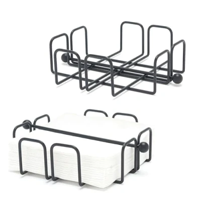 Immagine di simplywire Confezione da 2 Portatovaglioli/salviette con barra di fermo Colore nero