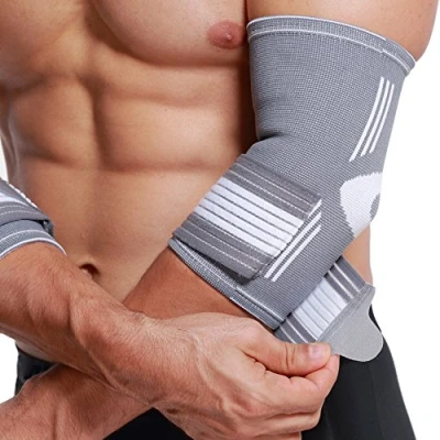 Immagine di NEOtech Care Tutore per gomito a fascia Tessuto elastico e traspirante compressione regolabile con uomo, donna, ragazzo braccio destro o sinistro (S, 1 Paio)