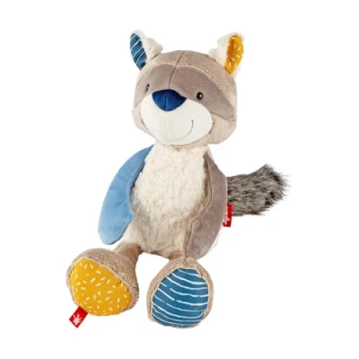 Immagine di Sigikid 43289 Peluche a forma di procione patchwork Sweety, peluche, morbido, fantastiche combinazioni colori, partire dai 3 mesi in su