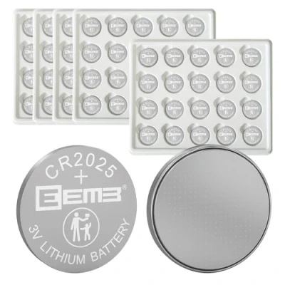 Immagine di EEMB 100 PACK CR2025 Batteria 3V al litio a bottone moneta 2025 per chiavi FOB, calcolatrici, contamonete, orologi, cardiofrequenzimetri, monitor del glucosio e altro ancora