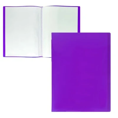 Immagine di RAYLU PAPER Cartella con buste trasparenti formato A4, realizzata in polipropilene 100% biodegradabile, 60 per documenti a casa e ufficio (A4, custodie, viola)