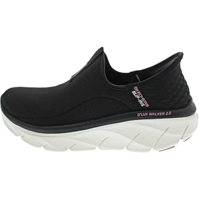 Immagine di Skechers Happy Step, D&#039;LUX Walker 2.0 Passo Felice Donna, Rete Nera con Finiture Rosa, 36 EU