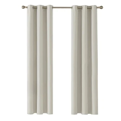 Immagine di Deconovo Tende per Interni Oscuranti 2 Pezzi 183 CM Altezza, Camera da Letto Coprente Moderne con Occhielli, 107x183 (Larghezza x Altezza), Beige Chiaro