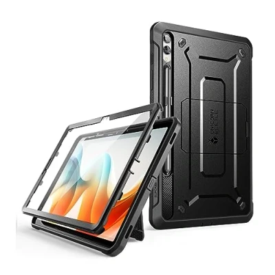 Immagine di SUPCASE Cover per Samsung Galaxy Tab S10 Plus 2024 / S9 2023 da 12,4 Pollici, con Pellicola Schermo Integrata, Cavalletto e Supporto Penna, Custodia Robusta (Nero)