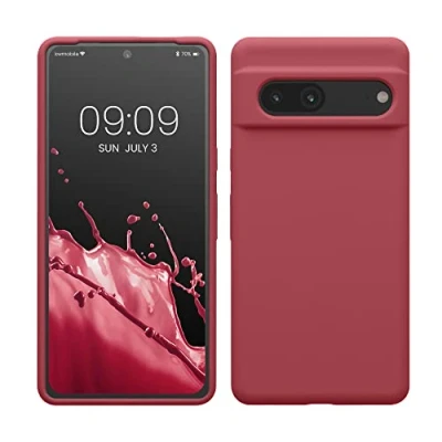Immagine di kwmobile Cover per Google Pixel 7 Custodia Back Case Smartphone in Silicone TPU Protezione Gommata rosa scuro