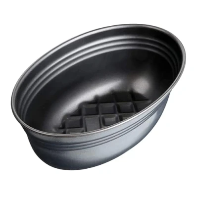 Immagine di Zenker Stampo ovale 26,5cm con fondo a nido d&#039;ape per Pane e Lievitati Carbon Steel rivestimento antiaderente Teflon Classic Colore nero Linea Black Metallic