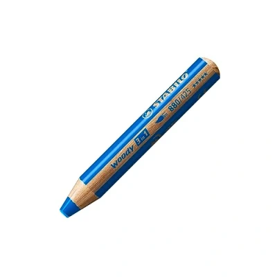 Immagine di Matita colorata Multi Funzione STABILO woody 3 in 1 Confezione da 5 Blu Cobalto