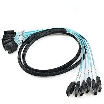 Immagine di CABLEDECONN 6Gbps ad Alta Velocità 6pz/set Cavo SATA 6 SAS per Server 1M