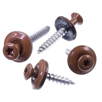 Immagine di SECCARO Vite Spengler, 4,5 x 55 mm, RAL 8004, marrone rame, acciaio inox A2, guarnizione EPDM 15 TX/esagono incassato, 75 pezzi