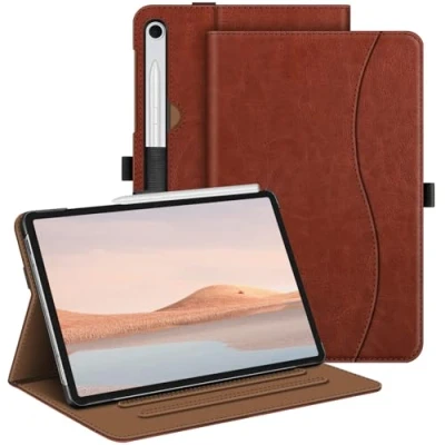Immagine di FINTIE Custodia per Samsung Galaxy Tab S9 FE 10.9 Pollici/Tab 11 Pollici 2023 Multi angli Protettiva Case con Tasca Auto Sveglia/Sonno, Marrone