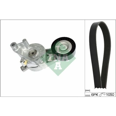 Immagine di INA 529 0468 10 Kit cinghie Poly V Controllare corsa libera generatore ed ev. sostituire SEAT: Altea, Leon II Hatchback, VOLKSWAGEN: Touran I