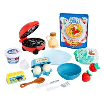 Immagine di Little Tikes Creative Chefs Waffle Kit, Con Speciale Sabbia da Mescolare Make It! Mescola la Sabbia, 18 Accessori, Gioco di Finzione Realistico per Creare Waffle, Età 3+, NON COMMESTIBILE
