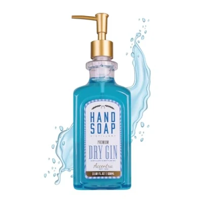 Immagine di Accentra sapone per le mani in bottiglia, 530 ml, dispenser di pompa, liquido, profumo gin, ricaricabile