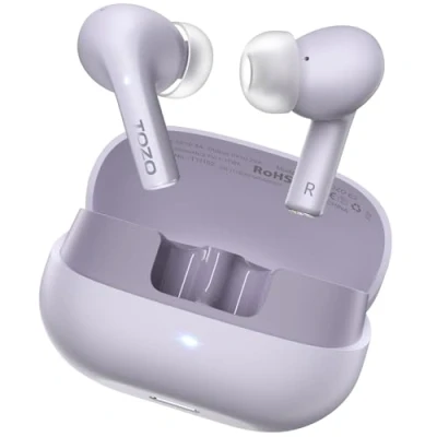 Immagine di TOZO E2 Cuffie Bluetooth APP 32 EQs, Auricolari 5.3, 10mm Driver Bassi Potenti, 32H Riproduzione, 2 Mics Chiamate Chiare, Vestibilità Comoda Viola