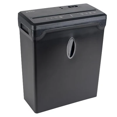 Immagine di Pavo Premium distruggi documenti fino a 6 fogli, taglio frammenti/Croce 4 X 33 mm distrugge le carte di credito, Cestino della carta incluso 10L