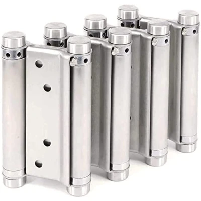 Immagine di Due paia di cerniere a molla doppia azione, in acciaio inox, chiusura automatica, 140 mm, 12,7 cm