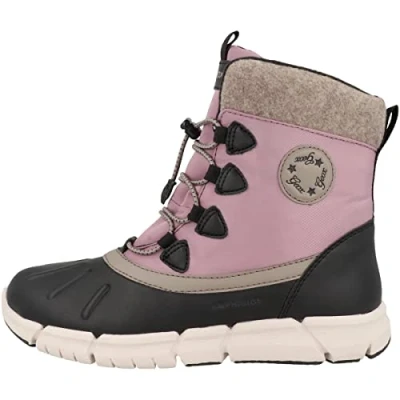 Immagine di Geox Flexyper GIRL Stivali da neve per bambini, Taglia: 37, Black/dark pink Finta pelle / tessuto