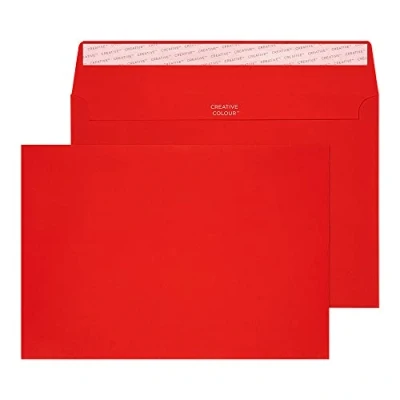 Immagine di Blake Colour 162 x 229 mm 120 g/m2 Portafoglio Stacca e sigilla (306) Rosso cassetta postale, Confezione da 500