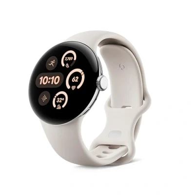 Immagine di Google Pixel Watch 3 41mm Argento (Beige Cinturino)