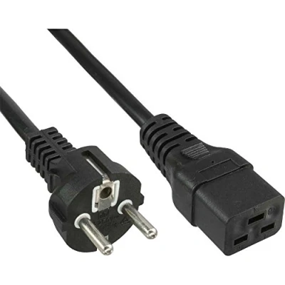 Immagine di InLine 22290 Cavo Alimentazione 16A, Spina Schuko CEE 7/7 a Presa IEC 320 C19, 0.5 m, Nero