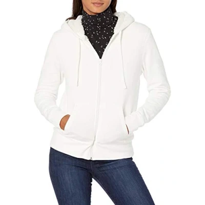 Immagine di Amazon Essentials Giacca con Cappuccio a Cerniera Intera in Pile Foderata Sherpa (Taglie Forti Disponibili) Donna, Bianco Sporco, XXL