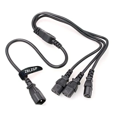Immagine di ZBLZGP cavo di alimentazione IEC 320 C14 maschio A 3xC13 femmina tipo Y, splitter, 250 V/10 (C14 1M)