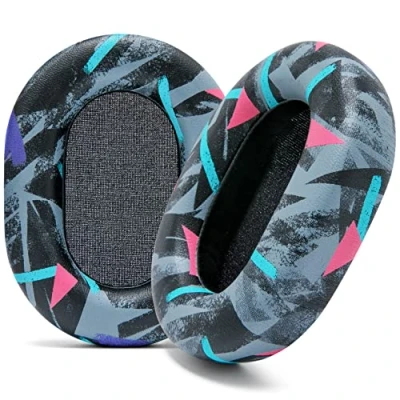 Immagine di WC Wicked Cushions Cuscinetti extra spessi per Sony WH 1000XM5 Cuscini in morbida pelle PU, lussuoso memory foam con isolamento acustico, spessore aggiunto 90&#039;s Black