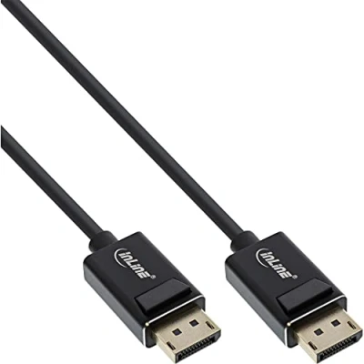 Immagine di InLine® DisplayPort 2.0, cavo 8K4K UHBR, nero, contatti dorati, 2 m