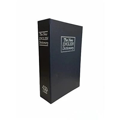 Immagine di Cassetta Portavalori Cassaforte a Forma Di Libro Dizionario Con Serratura Combinazione Numerica 3 Cifre Ideale Per Soldi Gioielli In Acciaio Casa Ufficio 24 x 15.5 5.5 Cm Colore Nero