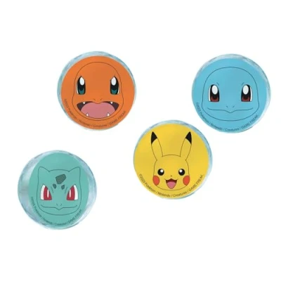 Immagine di amscan Palline rimbalzanti per Feste di Compleanno Bambini, con Licenza Ufficiale Pokémon, Confezione da 4, Multicolore, 9917127