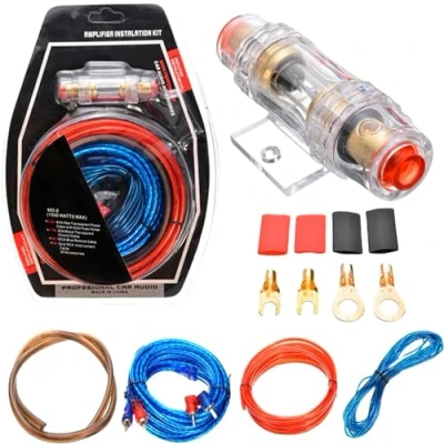 Immagine di SPORWAY set di cavi per amplificatori auto, 10 GA, subwoofer, cavo audio 1500 W
