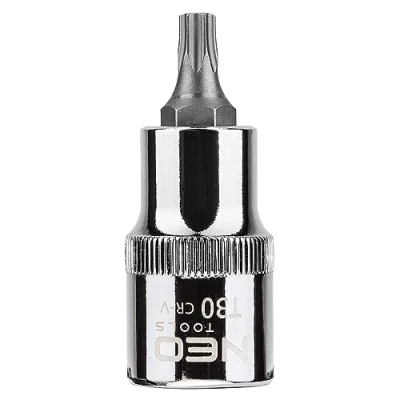Immagine di NEO TOOLS 08 753 Serie di bussole 1/2 T30 Acciaio al cromo vanadio, per utensili Torx interno
