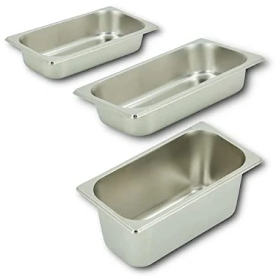Immagine di HOOZ contenitore GN in acciaio inox 1/3, altezza 65 mm, termico per alimenti, gastronorm, scolapiatti o come inserto cottura, resistente al calore
