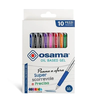 Immagine di Osama OBG penne a sfera scatto colorate, scorrevole e precisa 10 pezzi