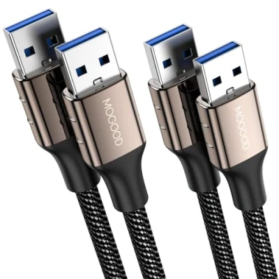 Immagine di MOGOOD Cavo da USB A 2M+2M 3.0 maschio estensore Tipo per il trasferimento dei dati compatibile con disco rigido, computer portatile, monitor