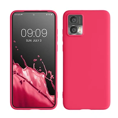 Immagine di kwmobile Custodia Compatibile con Motorola Edge 30 Neo Cover Back Case per Smartphone in Silicone TPU Protezione Gommata rosa shocking