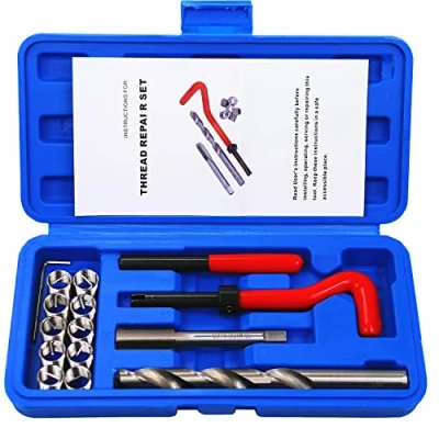Immagine di BestsQ 15 pezzi kit di riparazione filettatura trapano Helicoil manuale compatibile per auto, dimensioni: M12 x 1,0