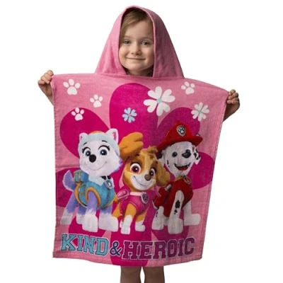 Immagine di Jerry Fabrics Paw Patrol asciugamano da spiaggia con poncho, 115 x 50 cm, super morbido, poncho per bambini e in cotone assorb