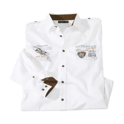 Immagine di ATLAS FOR MEN Camicia Aviator Bianca L