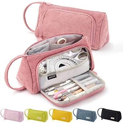 Immagine di ONCCI Astuccio portapenne, per ragazze e ragazze, 3 scomparti, scuola ufficio (rosa)