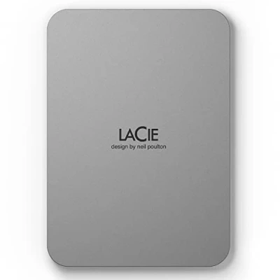 Immagine di LaCie Mobile Drive Moon, 4TB, Unità disco portatile esterna, Argento, USB C 3.2, per PC e Mac, riciclata post consumo, con piano Tutte le applicazioni di Adobe 3 anni servizi Rescue (STLP4000400)