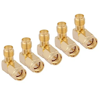 Immagine di Walfront Set da 5 Pezzi Connettore SMA ad Angolo Retto 90, Maschio Adattatore Femmina per Connessione RF