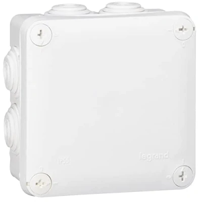 Immagine di Legrand LEG94520 Scatola di derivazione quadrata, chiusura a 1/4 giro, 105 x 55 mm, colore: Bianco